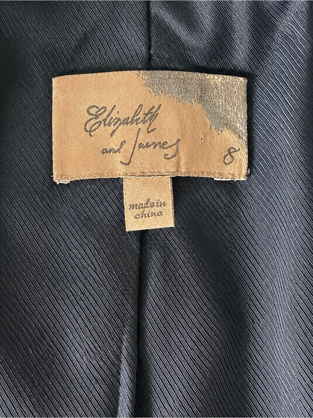 Elizabeth and James Black Double-Breasted Ruched Sleeve Blazer Jacket Size 8 - Picture 2 of 8